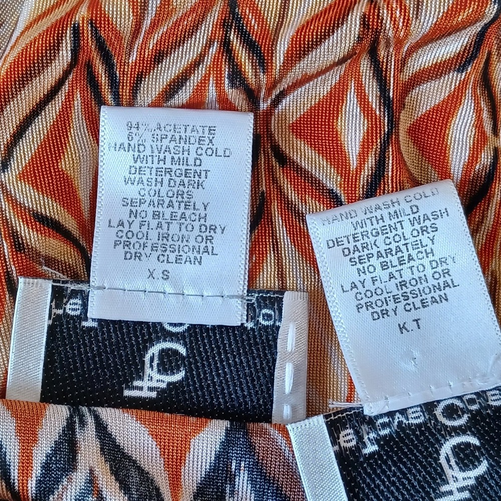 The Travel Collection Cardigan & Shell Set Orange Brwn Abstract Print Petite M/S - Picture 11 of 11